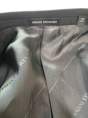 Armani Exchange Mens Dark Charcoal Pinstripe Suit Jacket 44R