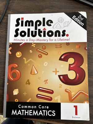 Simple Solutions Common Core Mathematics Grade Level 1, 1st Semester Workbook