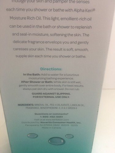 ALPHA KERI SHOWER & BATH MOISTURE RICH OIL 16 oz New