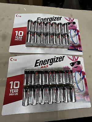 2 - Energizer MAX C Batteries C Cell Alkaline Batteries of 14 Count (28 total)