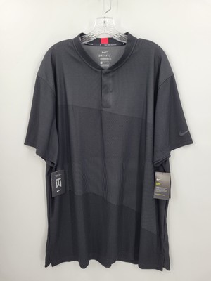 Nike Tiger Woods Collection Size XXL  Black Geometric Dry Fit Polo NWT