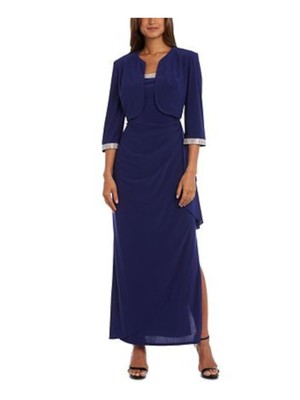 

R-M RICHARDS Женская темно-синяя короткая вечерняя куртка Soft Shell с подплечниками, Navy, 3808