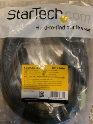 StarTech.com ~4 In 1 USB Dual Link DVI-D KVM Switch Cable W/Audio~ 10 Foot New