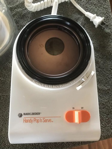 Black & Decker Handy Pop N Serve Hot Air Corn Popcorn Popper HP50 Vintage