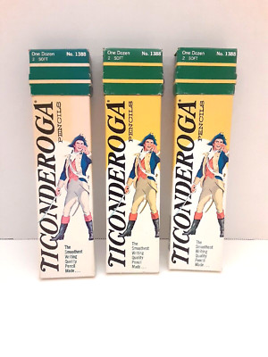 Vintage Dixon Ticonderoga Pencils #2 Soft 12 Pack 1388 Buying 3 Packs