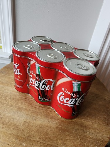 Coca-Cola COKE 6-Pack Cans Collectible Tin Decor 1998
