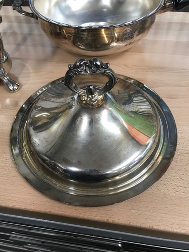 VINTAGE ~ Leonard English Silver Plated Chaffing Pot With Lid And Handles