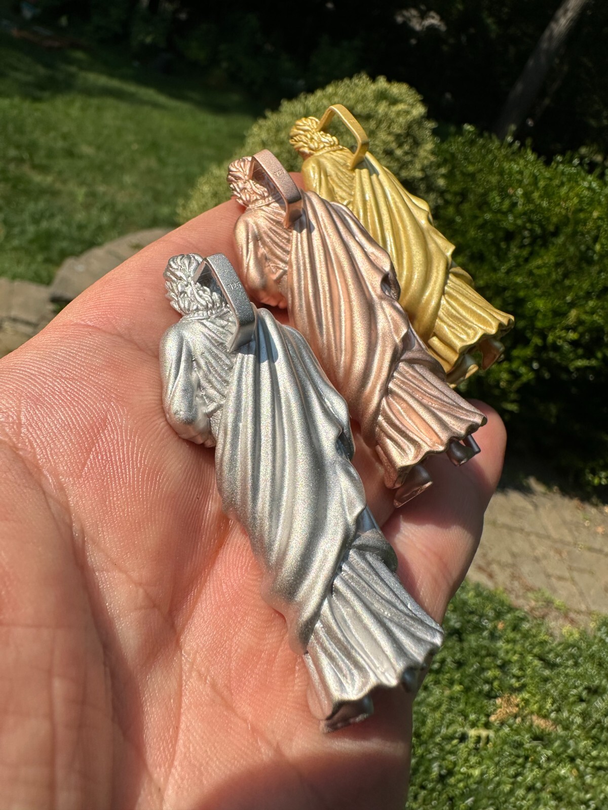Pre-owned Harlembling Heavy 3d San Judas St Jude Real 925 Silver 14k Yellow Rose Gold Pendant Necklace