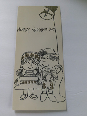 Vintage Hallmark Greeting Card Hoppy Vedding Day Und all day Schmaltz...