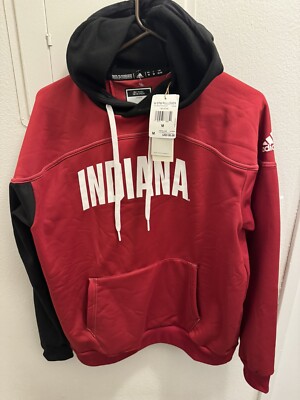 Indiana Hoosiers Adidas Stadium Pullover Men s Red Hoodie HN9599 Size Medium $80
