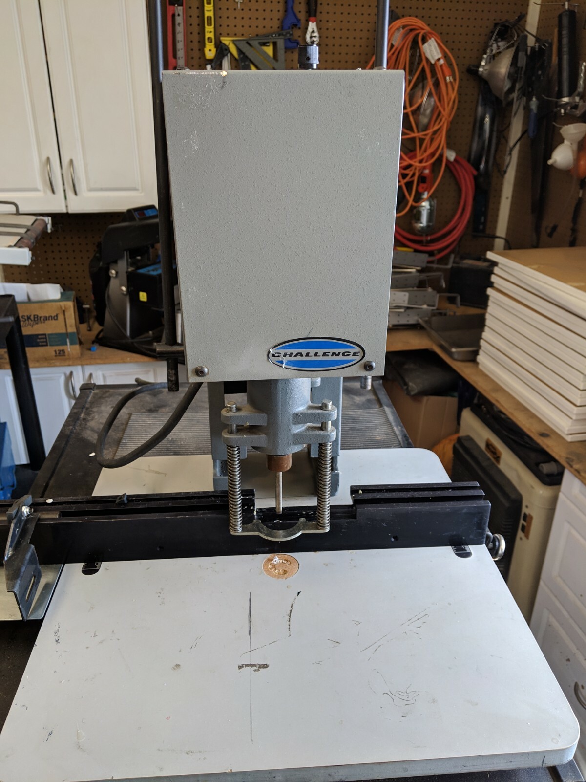 Challenge Paper Drill. Model JO. Variable Speed. Pull-down lever.