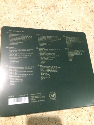 Lot Of 2 FABER-CASTELL USA 112973 PITT GRAPHITE TIN 19PC SET