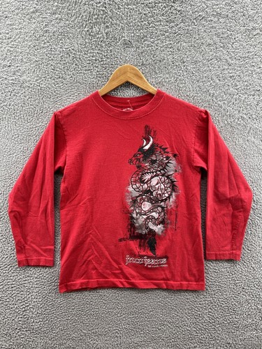 JNCO Jeans Denim Women's Red Dragon Long Sleeve T-Shirt Size