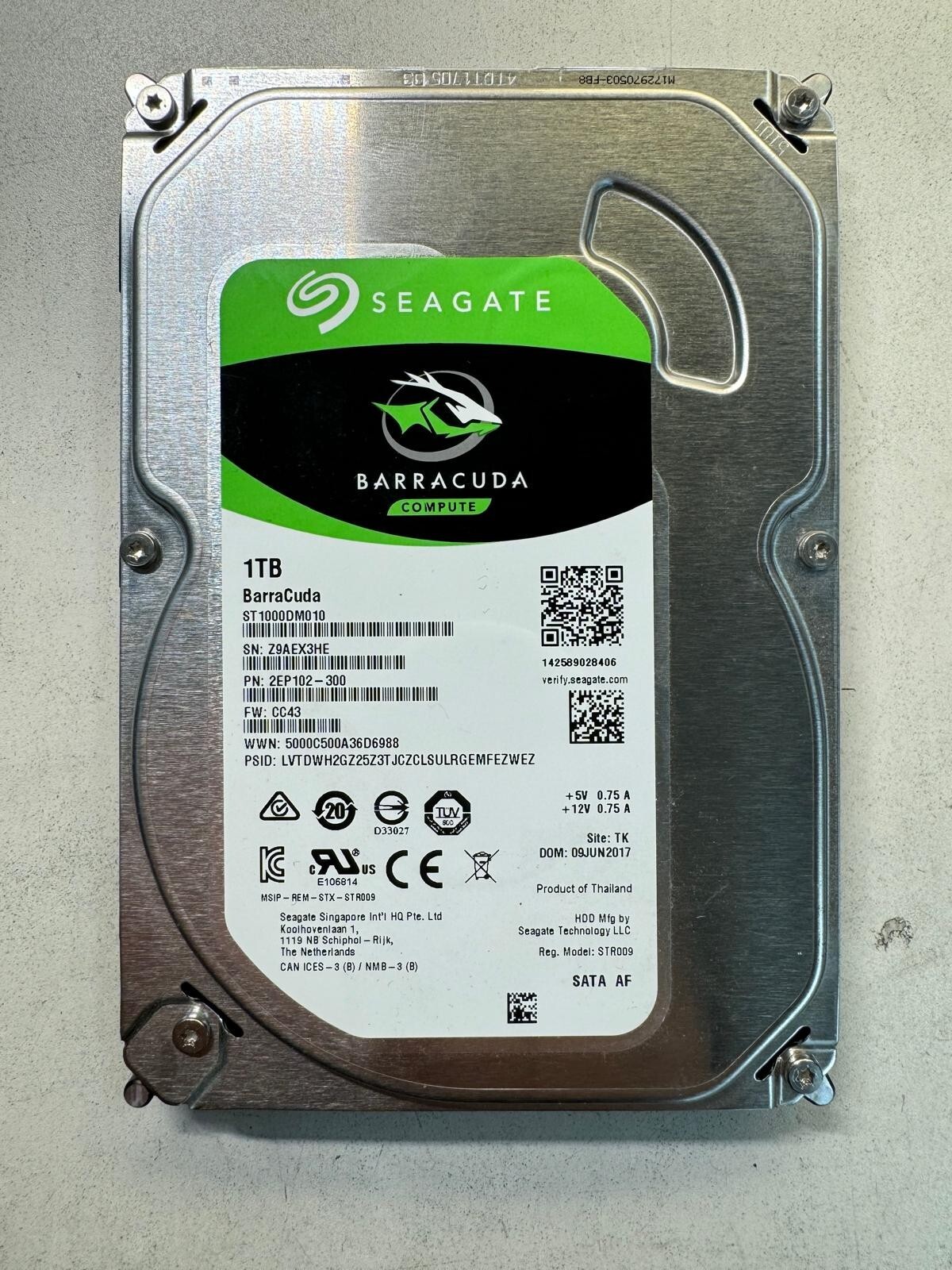 SEAGATE ST1000DM010 2EP102-300 1TB 7.2K RPM 64MB CACHE 6Gb/s