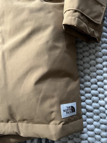 Pre-owned The North Face Womens  Tnf Snow 600 Down Hooded Parka Coat Tan Sz Xs,s $350 In Brown