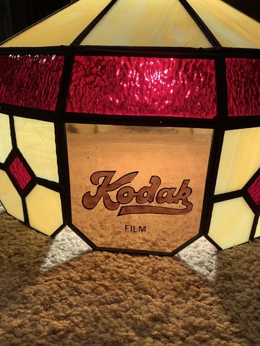 Vintage Kodak Hanging Glass Leaded Lamp. Excellent Condition!