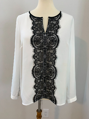 Vince camuto black and white blouse hotsell