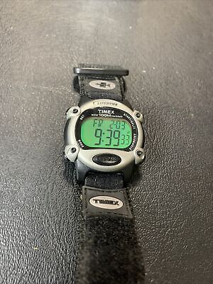 Vintage Timex Expedition T48061 Men's Digital Watch Indiglo WR 100M Black Gray