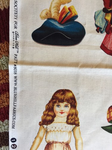 Blue Hill Fabrics VICTORIAN PAPER DOLLS  1 yard quilting OOP cotton