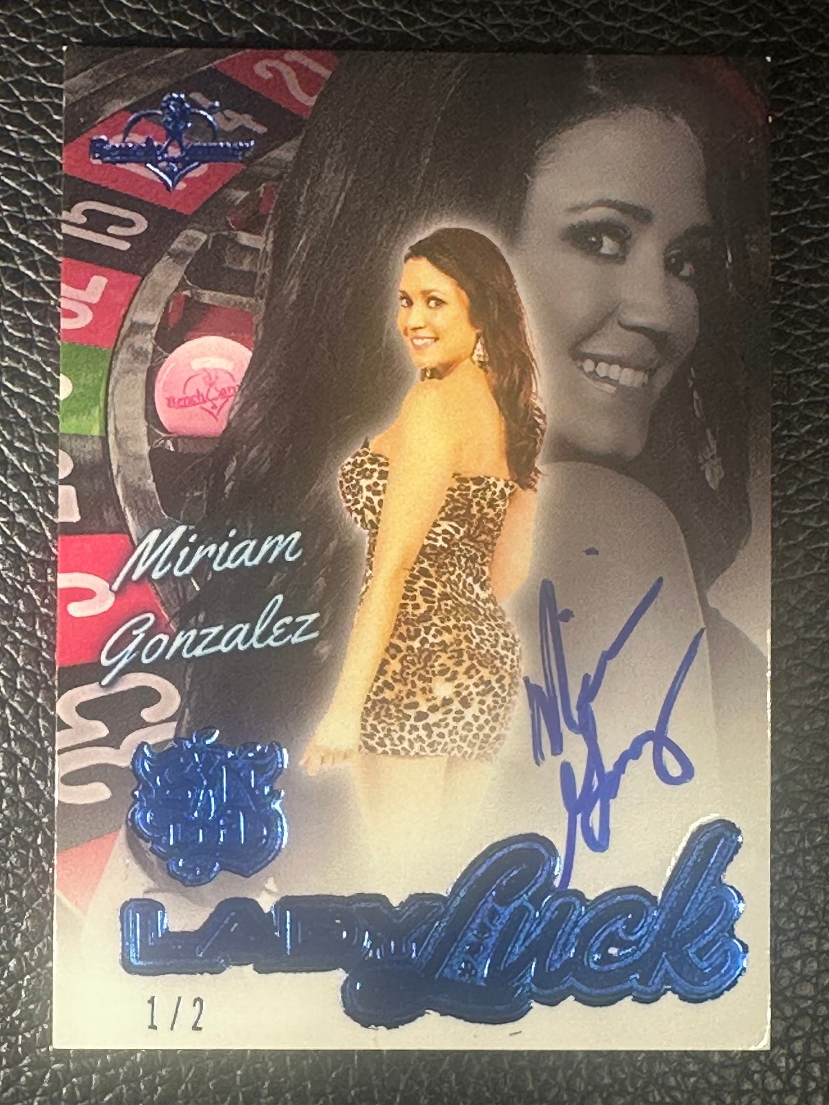 2015 Bench Warmer Sin City Lady Luck Blue Foil Miriam Gonzalez 1/2 Auto