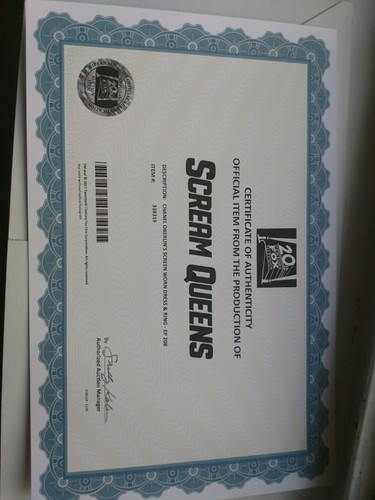 SCREAM QUEENS CHANEL OBERLIN EMMA ROBERTS SCREEN WORN GOLD CUSTOM DRESS EP 208