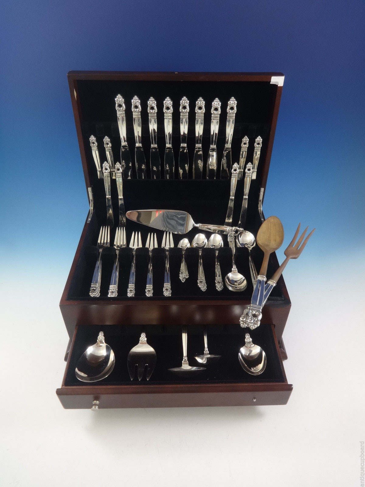 Royal Danish by International Sterling Silver Flatware Set 8 Service 64