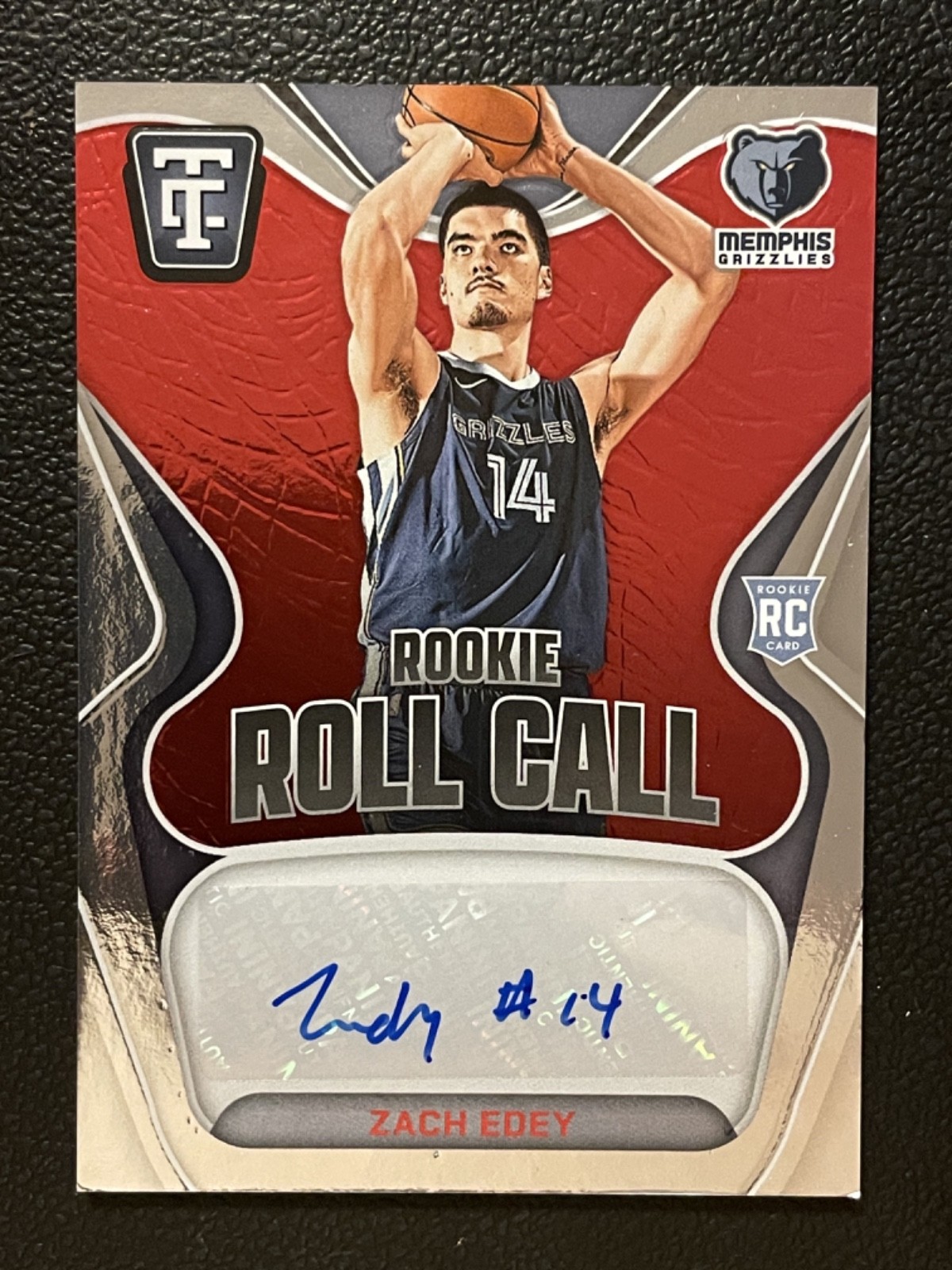 2024 Panini Totally Certified Roll Call Mirror Red Zach Edey 3/75 Auto RC Rookie