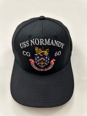 The Corps USS Normandy CG 60 EOOW Logo Black Baseball Cap Hat One Size