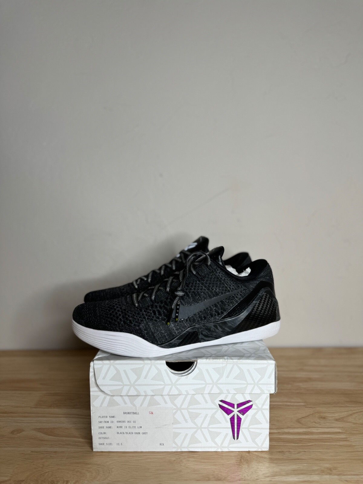 kobe 9 elite low HTM Milan SAMPLE BLACK SWOOSH size 12.5 | eBay
