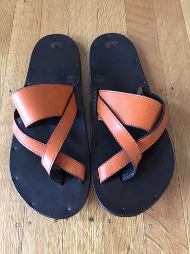 靴 JUTTA NEUMANN FRANK us9 New Jutta Neumann Sandals Handmade NYC Leather Flip Flop