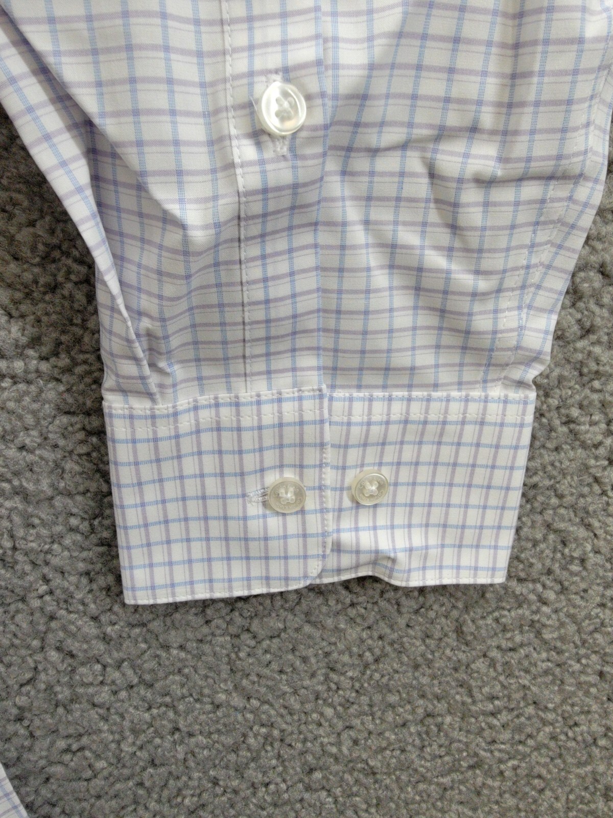 Calvin Klein Steel + Regular Fit Stretch Dress Shirt Men's 17.5 32-33 Blue Multi - Picture 10 of 17