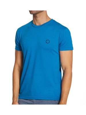 

LUCKY BRAND Нижнее белье Синяя хлопковая рубашка для сна с прошитым краем Пижамный топ, Синий
