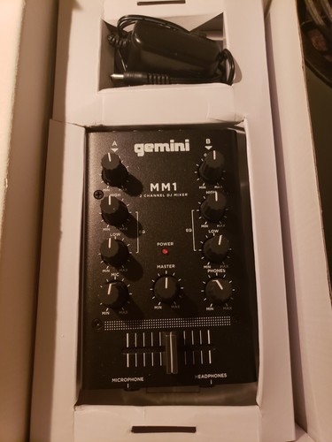 Gemini MM1 DJ Pro Audio 2-Channel Black Mixer