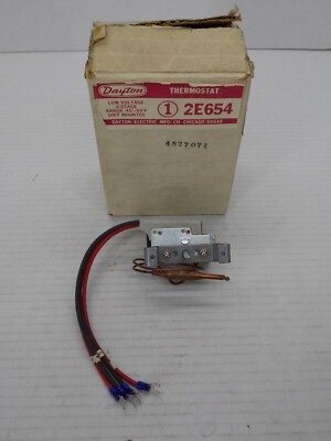 Dayton 2E654 Thermostat - New-LOW VOLTAGE 2 STAGE 45-90 DEGREE UNIT MOUNTED