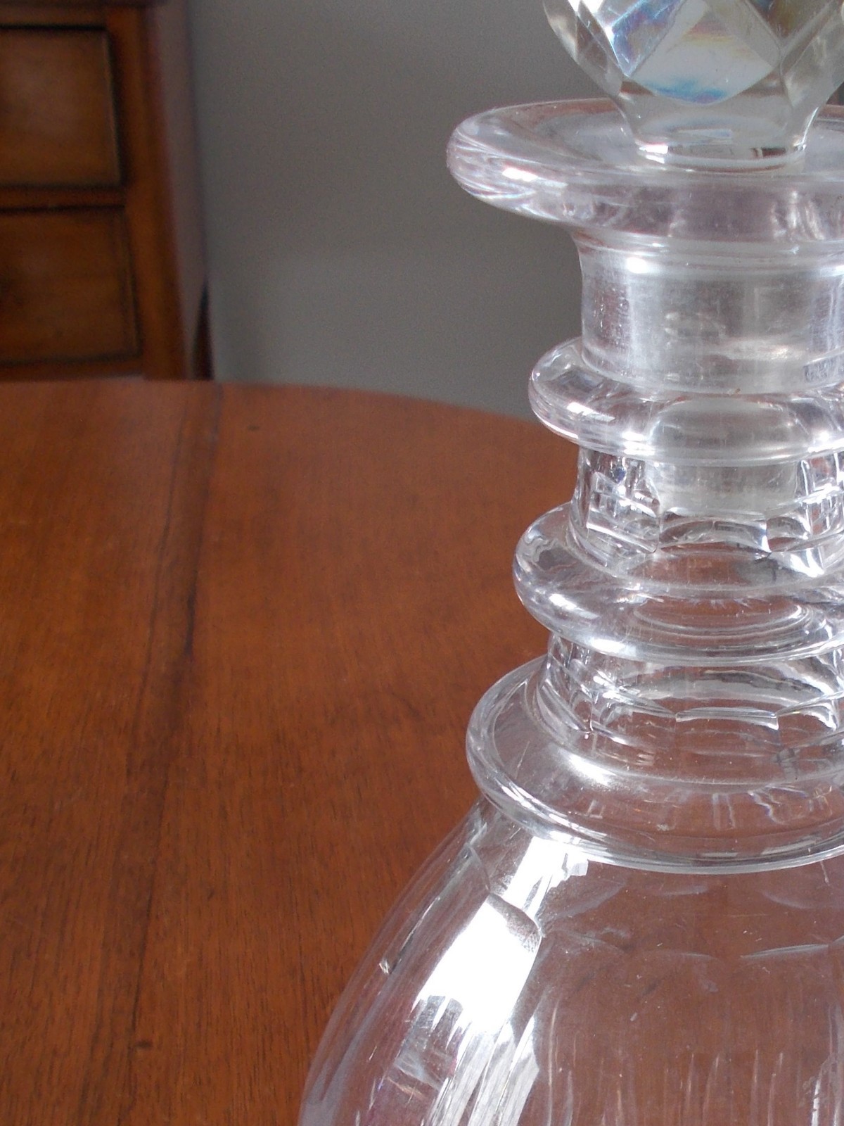 Triple Ringneck Decanter--Blown & Cut