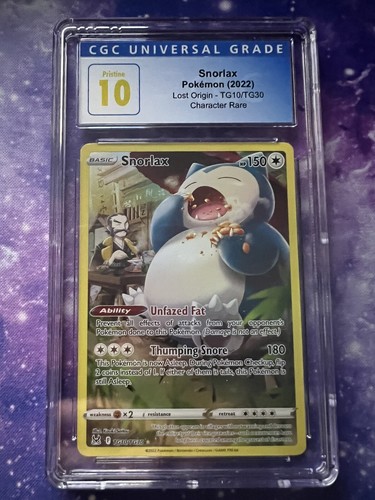 Snorlax TG10/TG30 Lost Origin Trainer Gallery CGC 10Gem Snorlax TG10/TG30 Lost Origin Trainer Gallery CGC 10Gem