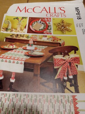 McCall's crafts xmas sewing patterns Mp618 size taille,talla