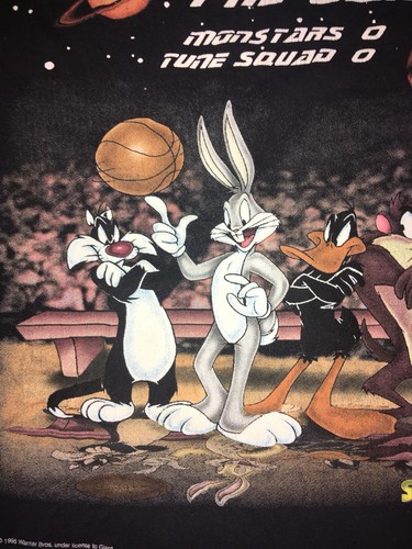 Vintage 90s 1996 SPACE JAM Warner Bros Looney Tunes Graphic SHIRT L Rare