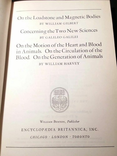 Early Science - Gilbert, Galileo - 1952 Britannica Great Books of Western World
