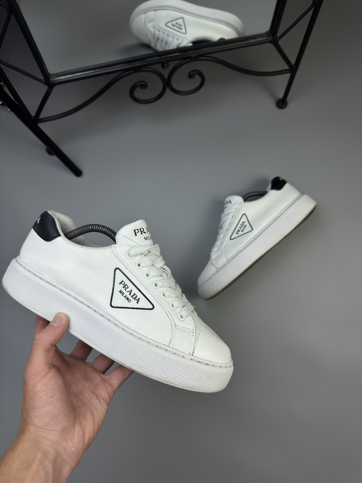 Prada Milano White Sneakers / Trainers size 5 EU 40 100