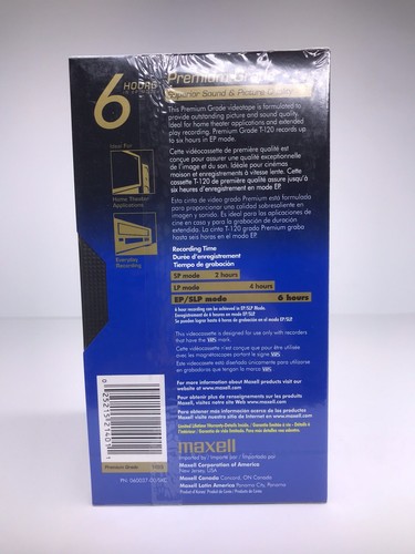 LOT OF 4 SEALED Maxell T-120 Blank VHS Video Cassette Tapes Premium Grade 6 Hour