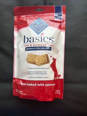 Blue Basics Crunchy Salmon Dog Biscuits for Skin & Stomach Care, 6 Oz. Best 6/25