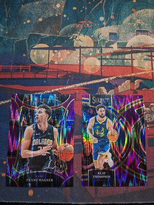 23-24 Select Purple Flash Premier Klay Thompson & Mezzanine Franz Wagner /175