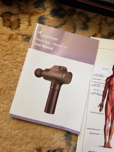 Sportneer Fascia Massage Gun Model J-21 - Massager 8 Tips Black No Charger READ