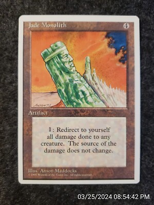 Jade Monolith 4TH NM NEVER PLAYED Rare MAGIC THE GATHERING MTG CARD (DS3D1E7)