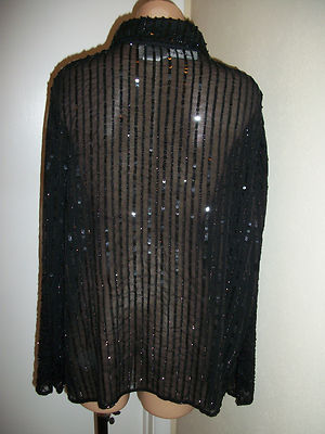 J LAXMI CARDIGAN BLAZER SZ 2X GLASS BEADED BLOUSE WEDDING MOTHER OF BRIDE GROOM