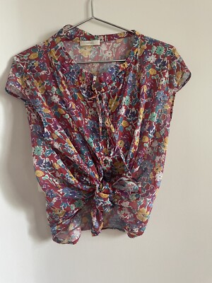 Araks Floral Top In Cotton, Size Small