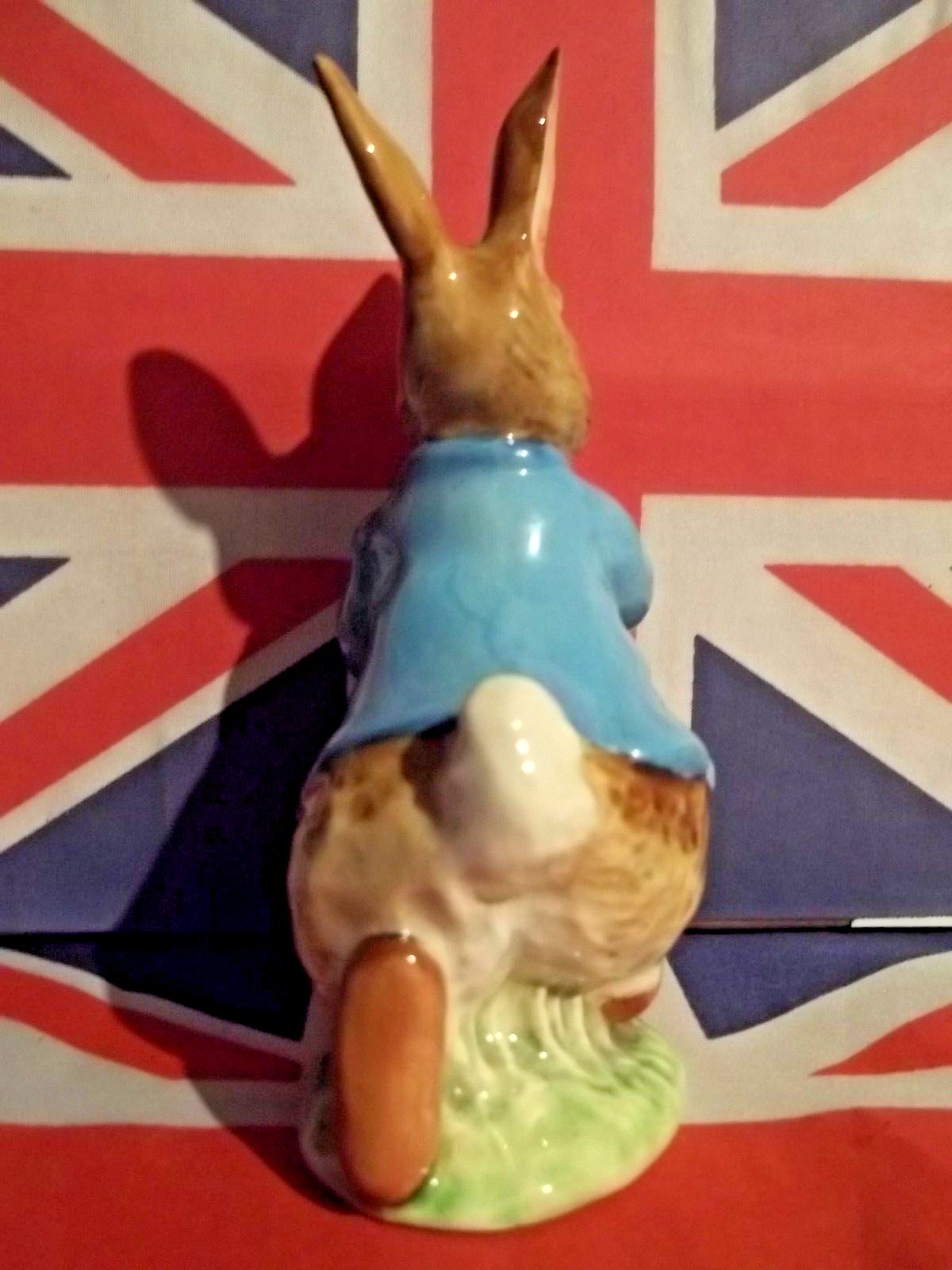 BEATRIX POTTER FIGURINE 1948 BP1A GOLD CIRCLE PETER RABBIT COPYRIGHT SCRIPT 1st