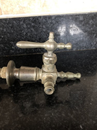 ANTIQUE & UNIQUE silver/brass wall mount faucet/fixture by Central Brass Co.