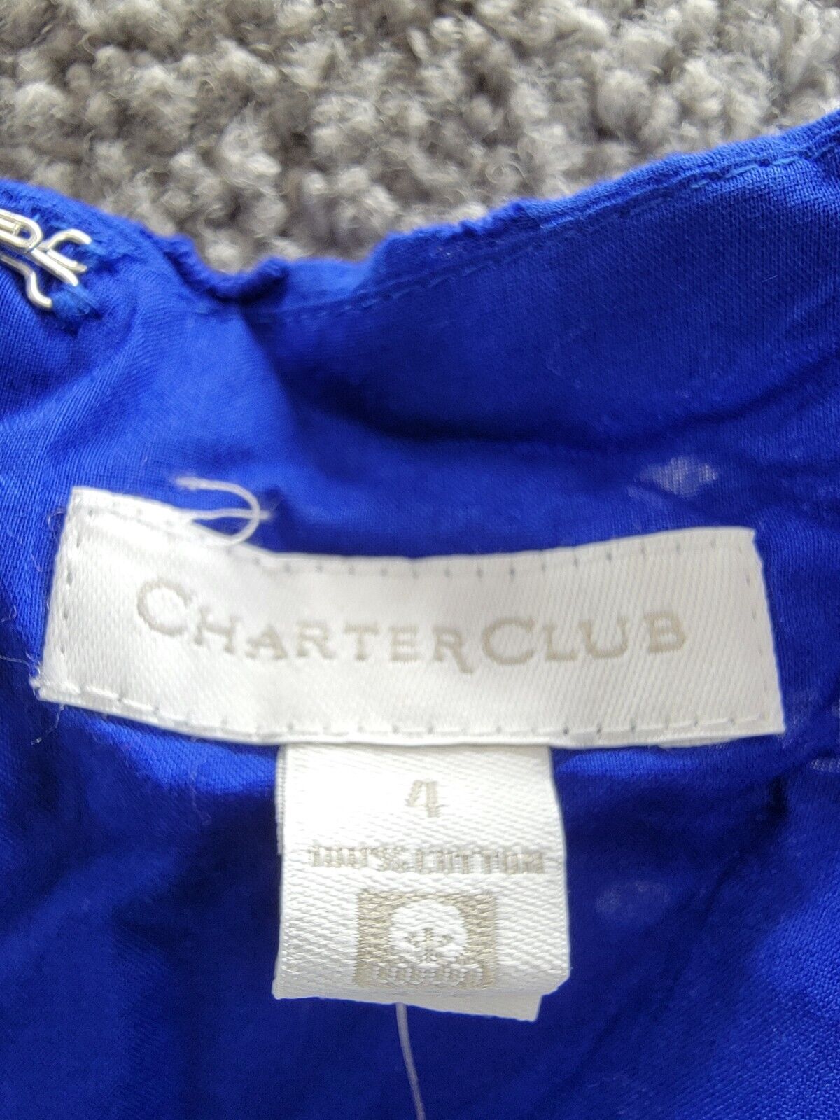 Charter Club Lace Dress Women's 4 Modern Blue Straight Neck Back Zip Closure - Picture 8 of 16